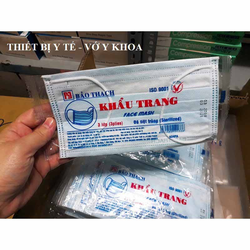 ✅ [TIỆT TRÙNG] Khẩu Trang Y Tế- Bảo Thạch Tiệt Trùng (3 Lớp - Bịch 50 Cái) -VT0611