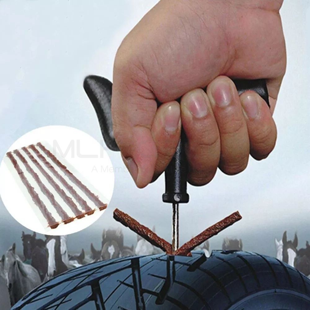 Bộ 15 Dải Sợi Keo Cao Su Kèm 2 Tuýt Keo Vá Lốp Xe Không Xăm Vá Ngoài  Dự Phòng Khẩn Cấp Cho Xe Máy,Xe Ô Tô MLH
