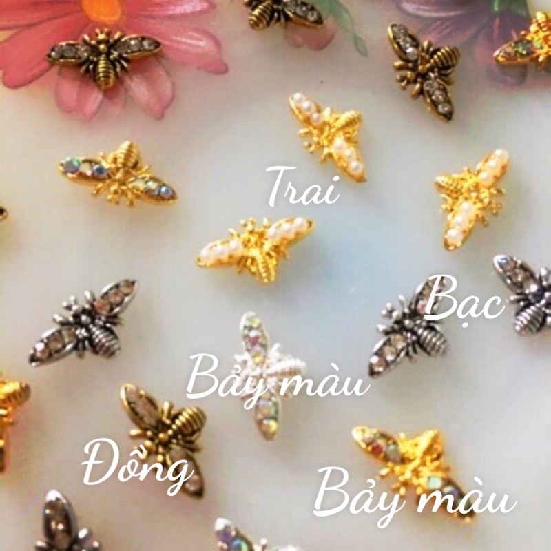 Ong Đá kim loại nail trang trí móng tay 10 con