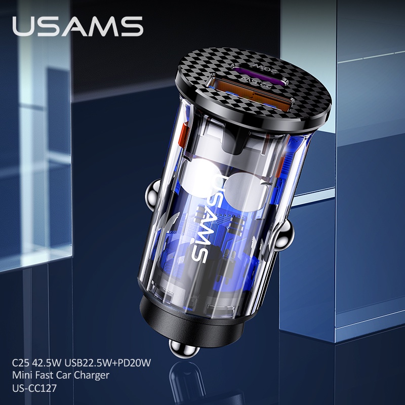 Cốc Sạc Nhanh USAMS C25 4.0 3.0 Trên Xe Ô Tô Dành Cho