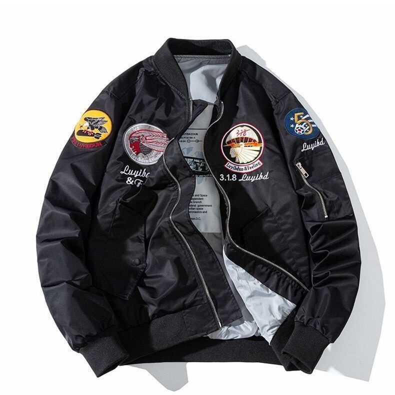 Áo Khoác Bóng Chày Dáng Rộng Có Khóa Kéo Thêu Chữ Re-List Thời Trang Mới Dành Cho Cặp Đôi