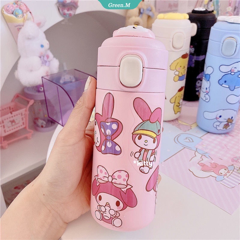 SANRIO Bình Nước Giữ Nhiệt Bằng Thép Không Gỉ Họa Tiết Kuromi MyMelody Dành Cho Học Sinh