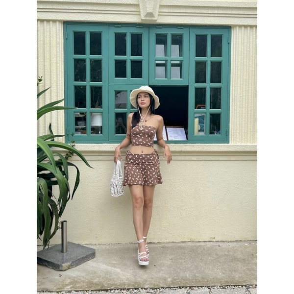 Beachclub-Set áo váy thun hoa