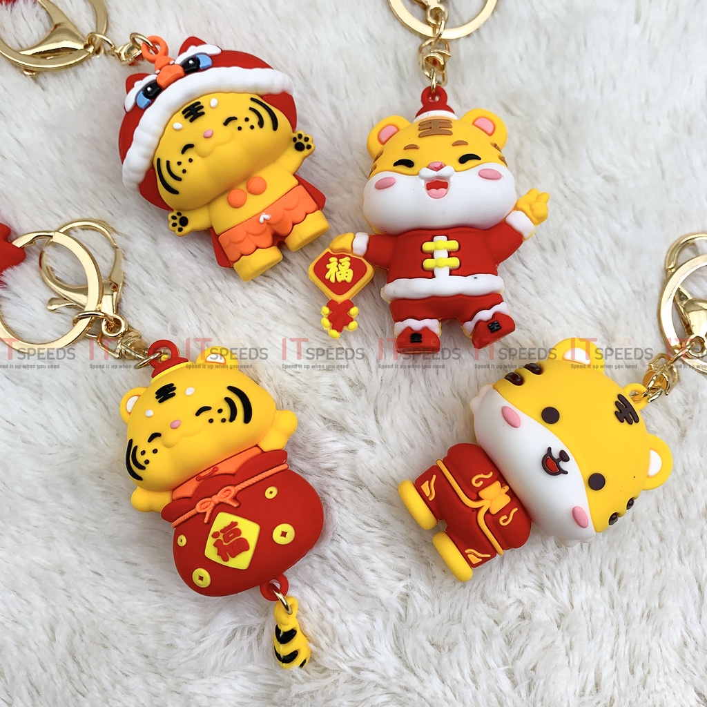 Móc Khóa Cute Hình Con Hổ May Mắn, Đáng Yêu, Dễ Thương, Chất Liệu Kim Loại Và PVC, Nước Sơn Bóng Đẹp, Hình Ảnh Sống Động