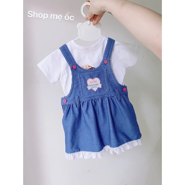 Set yếm bé gái ( áo phông rời kèm yếm váy ảnh thật ) ❣️ Shop mẹ ốc kid ❣️