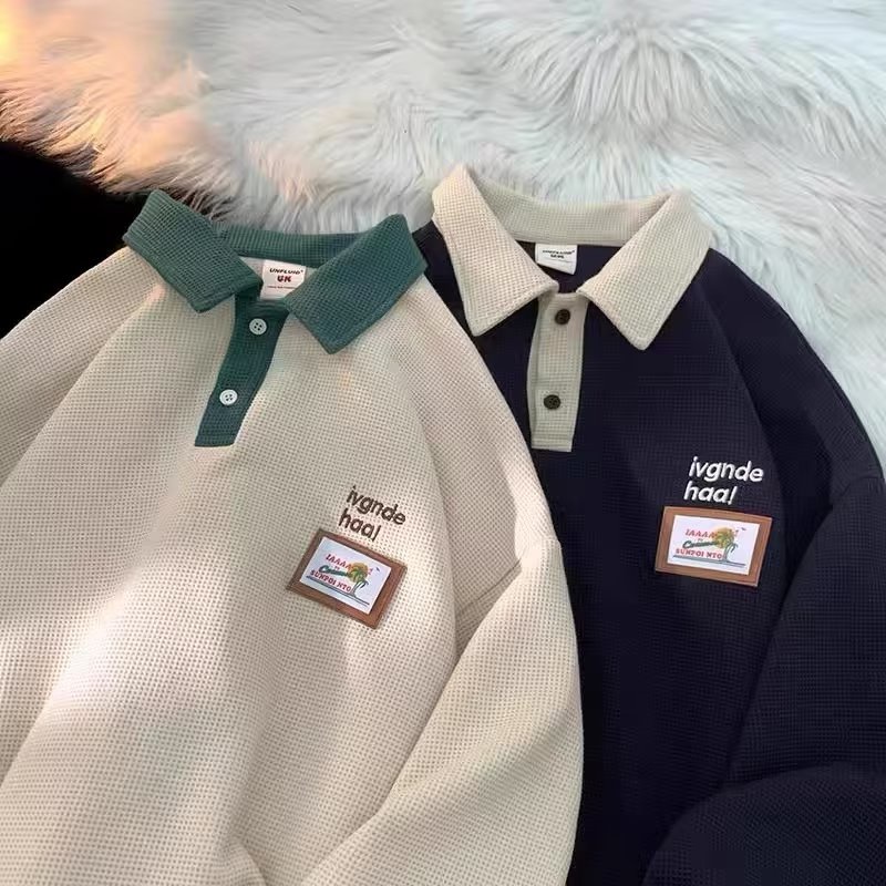 Áo Polo Nam Dài Tay Thời Trang Hàn Quốc Đơn Giản Dành Cho áo polo nữ dài tay áo polo nam form rộng unisex áo len có cổ