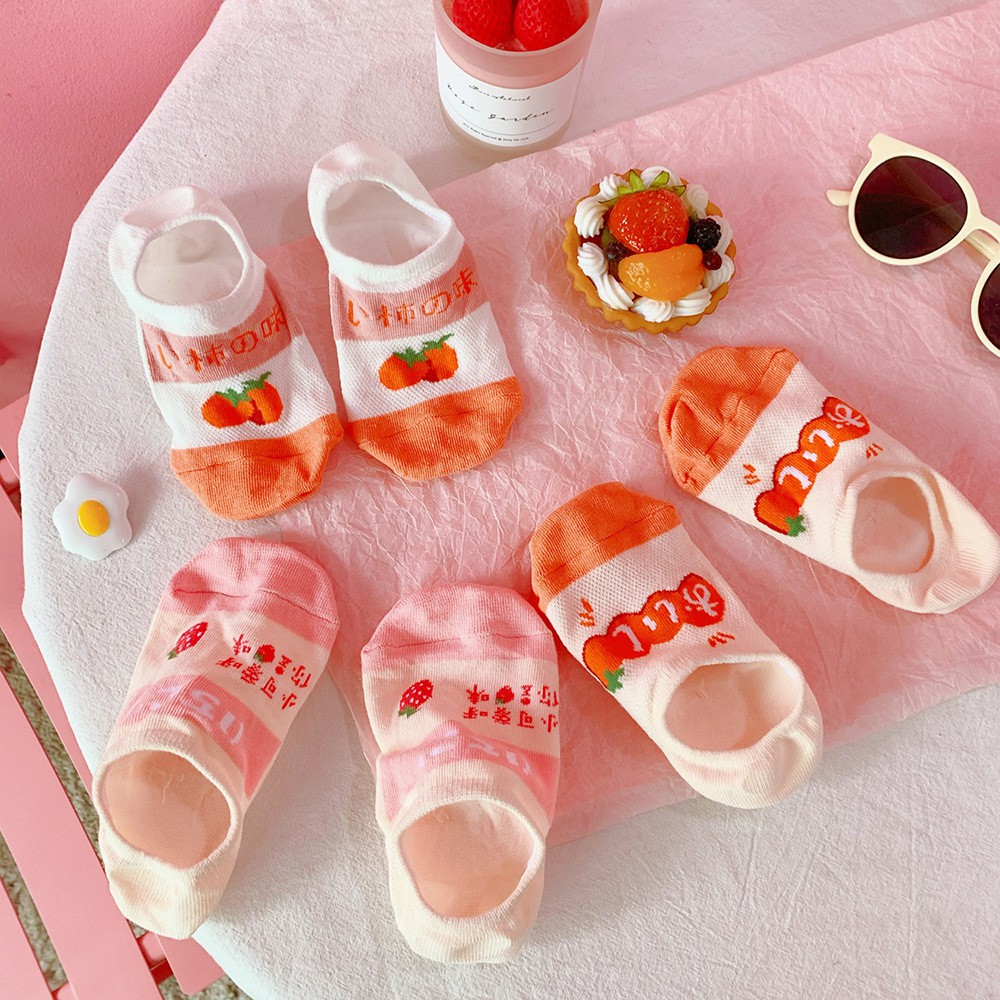 Vớ/Tất lười họa tiết hoa quả xinh xắn ulzzang