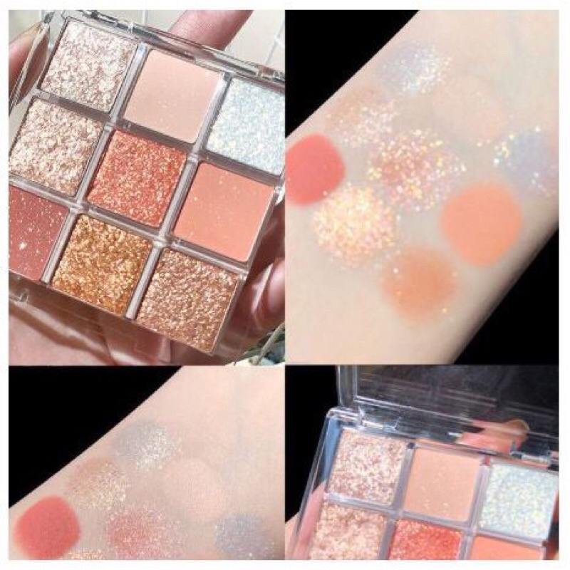 Bảng Mắt Nhũ 9 Ô Dikalu Baby Tông Màu Nâu Cam Vàng Siêu HOT