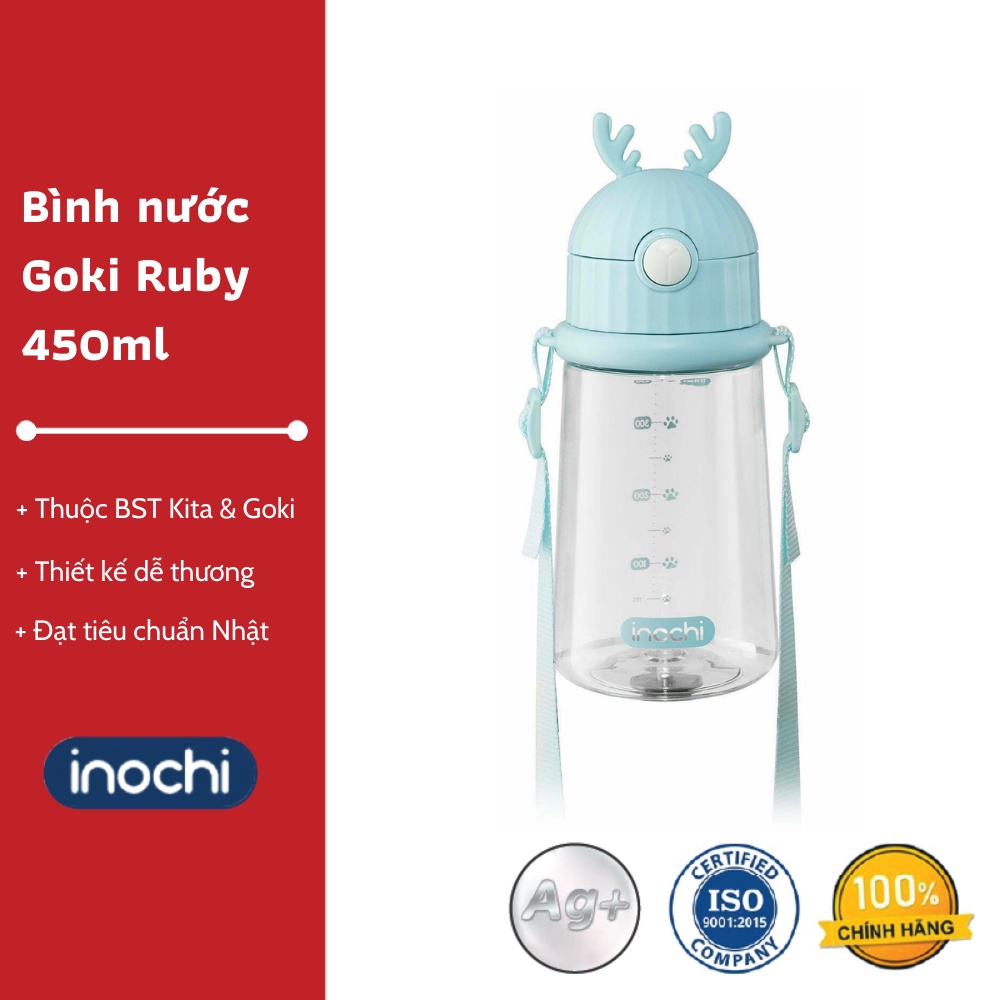 Bình nước Goki Rudy 450ml - Chất liệu an toàn sức khoẻ, Thiết kế gọn gàng, Tiêu chuẩn Nhật Bản