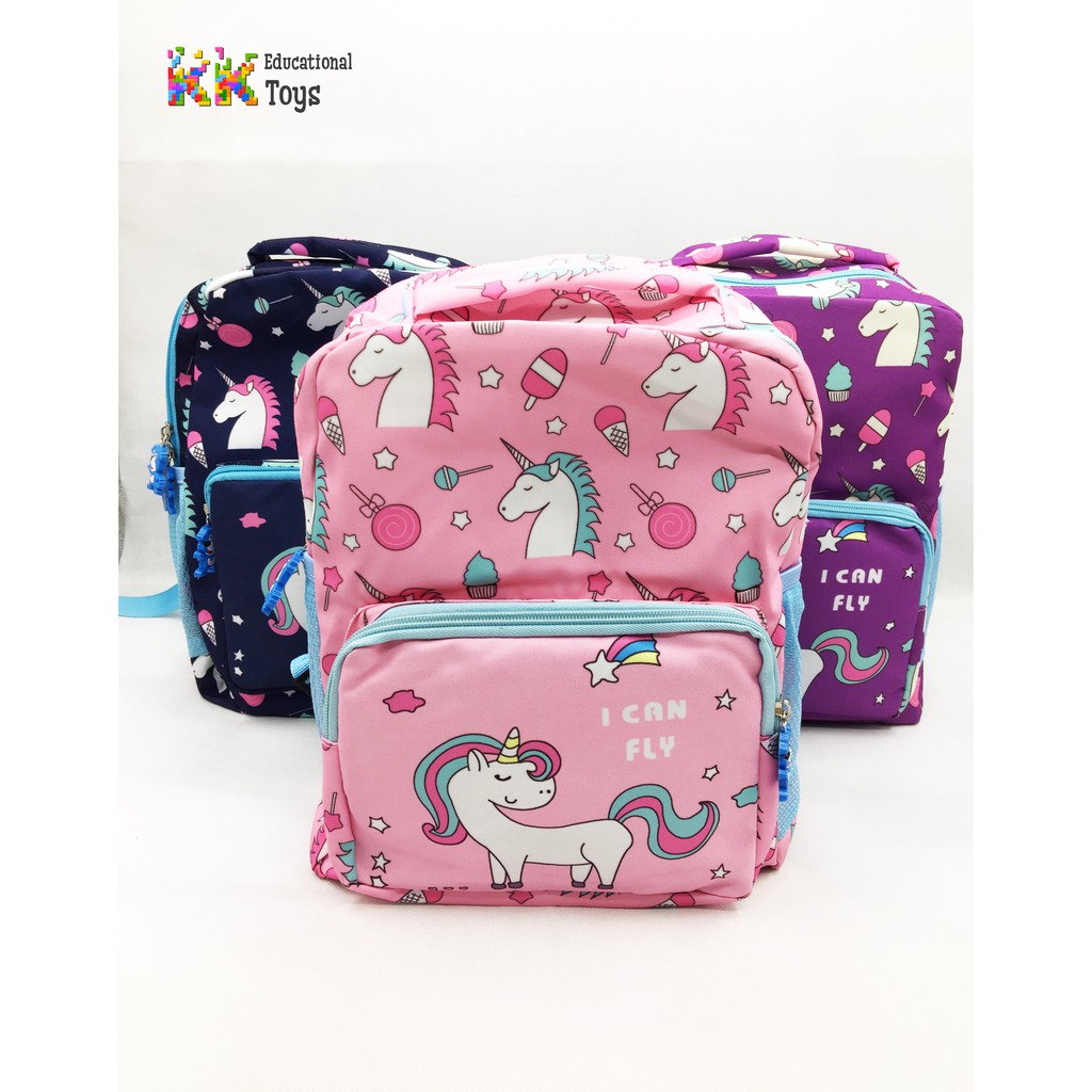 Đồ dùng học sinh: Ba lô mẫu giáo hình ngựa Pony đáng yêu (Ba lô siêu nhẹ) - KKStore