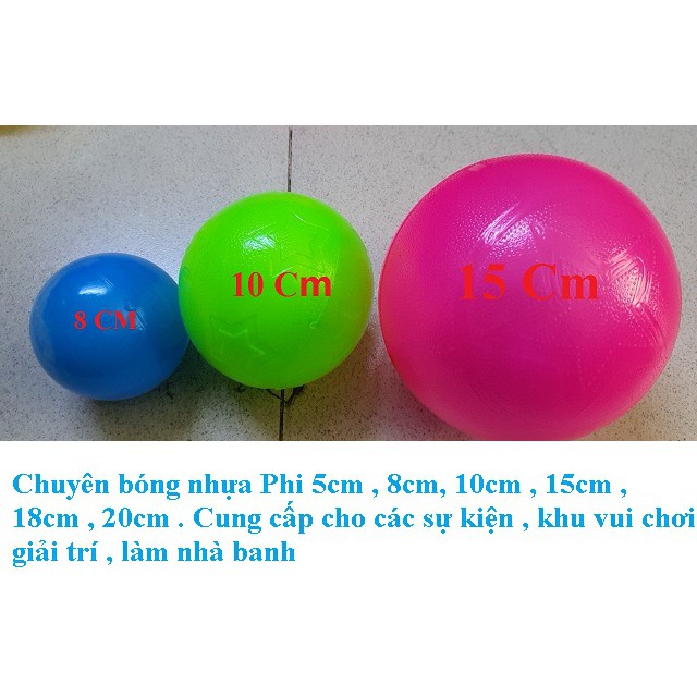 Combo bóng nhựa 10cm làm nhà banh khu vui chơi