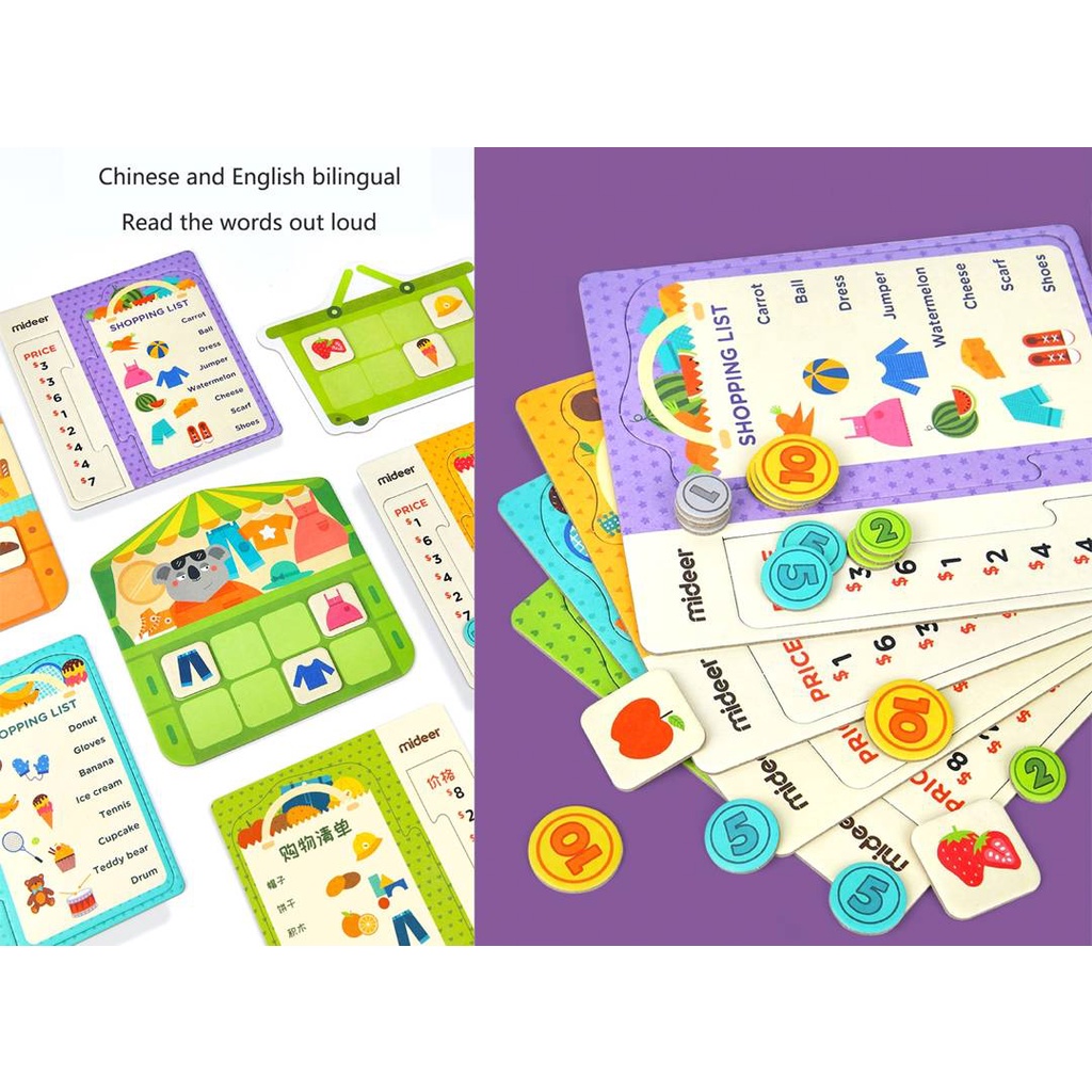 BỘ ĐỒ CHƠI MÔ PHỎNG SIÊU THỊ CHO BÉ- SHOPPING LIST - THƯƠNG HIỆU MIDEER