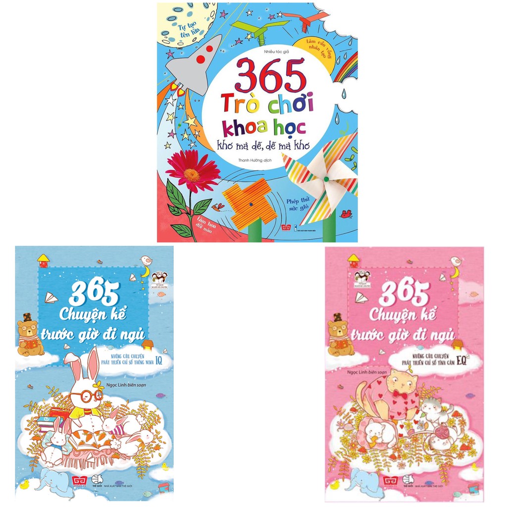 Sách - Combo 365 Chuyện Kể Trước Giờ Đi Ngủ, 365 Trò Chơi Khoa Học Khó Mà Dễ Dễ Mà Khó
