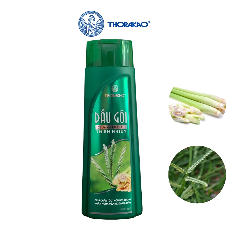 Dầu gội Thorakao củ sả mần trầu 400ml giảm rụng tóc, giảm tóc bạc sớm