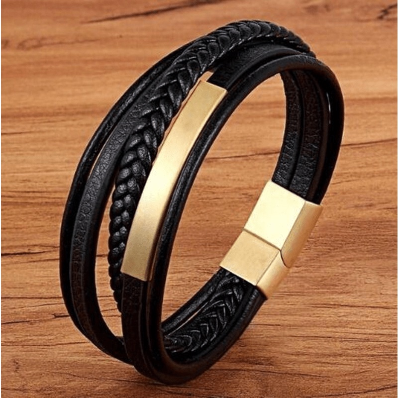 Vòng Tay Nam Hanmade AROTI  Chất Dây Da Cao Cấp, Khóa và Charm Titan Cực Đẹp, Phong Cách Sang Trọng, Cá Tính VT617-D