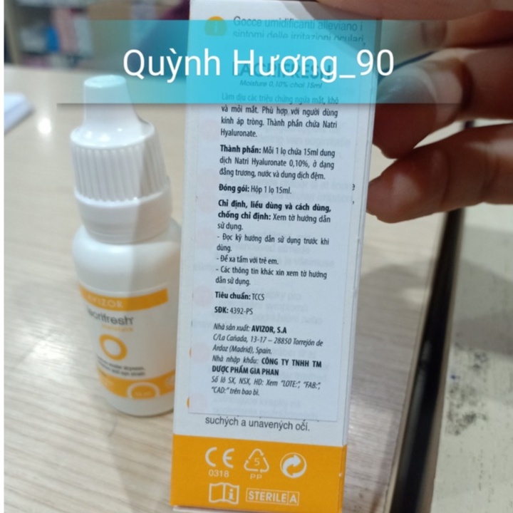 Dung dịch AVIZOR LACRIFRESH moisture 0.10% phù hợp với người đeo kính áp tròng