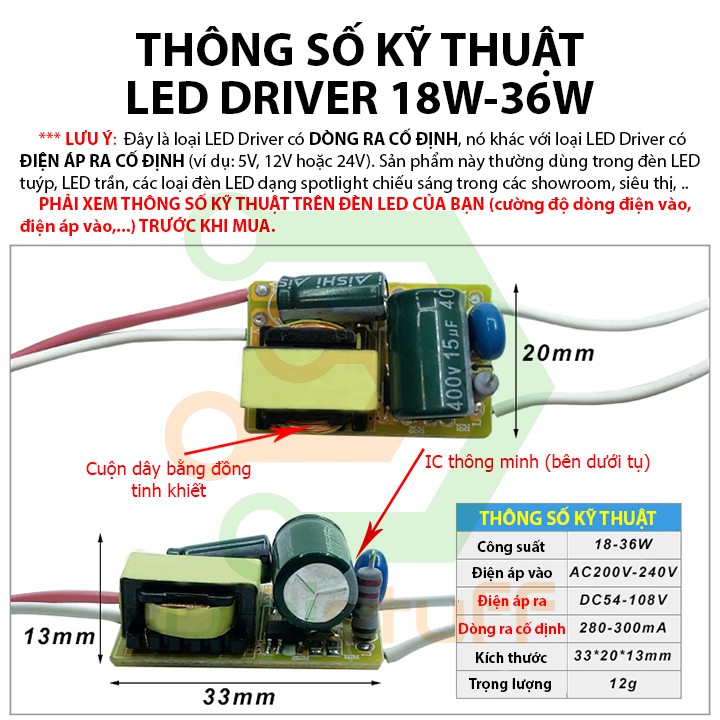 Mạch nguồn LED chất lượng cao cho đèn LED