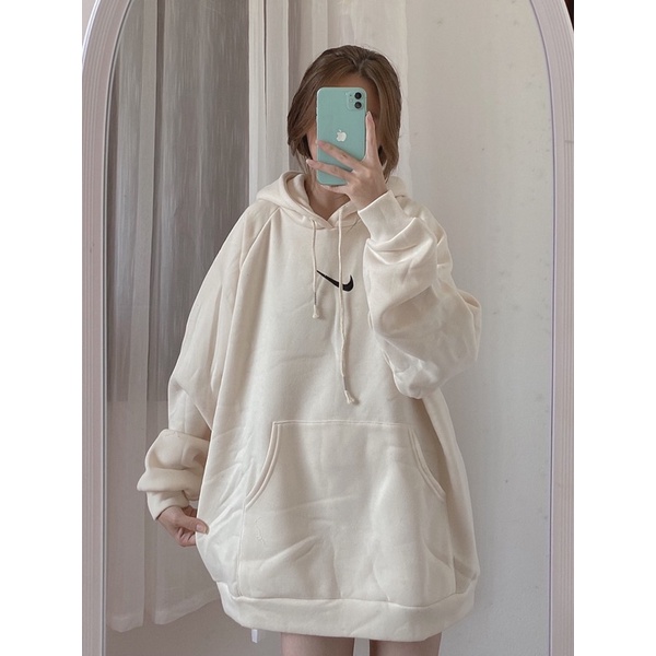 Hoodie thêu hãng form rộng chất nỉ bông dày