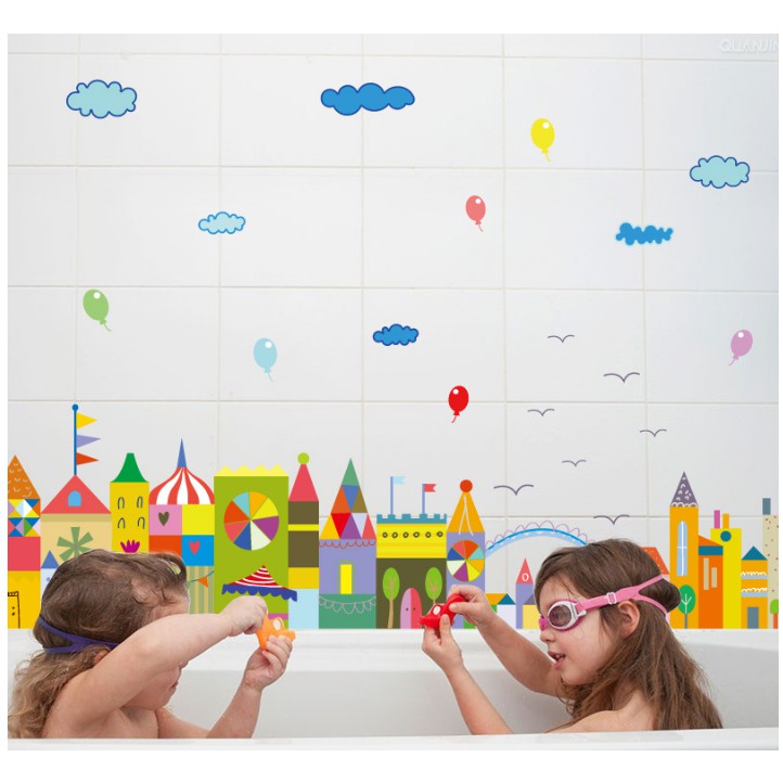 Decal trang trí thành phố sắc màu