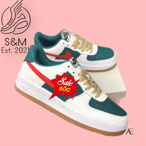 GIÀY SNEAKER AF1 MÀU XANH ĐỎ , Giày_Nike Gucci, Giày AF1 Gucci Hàng Cao Cấp