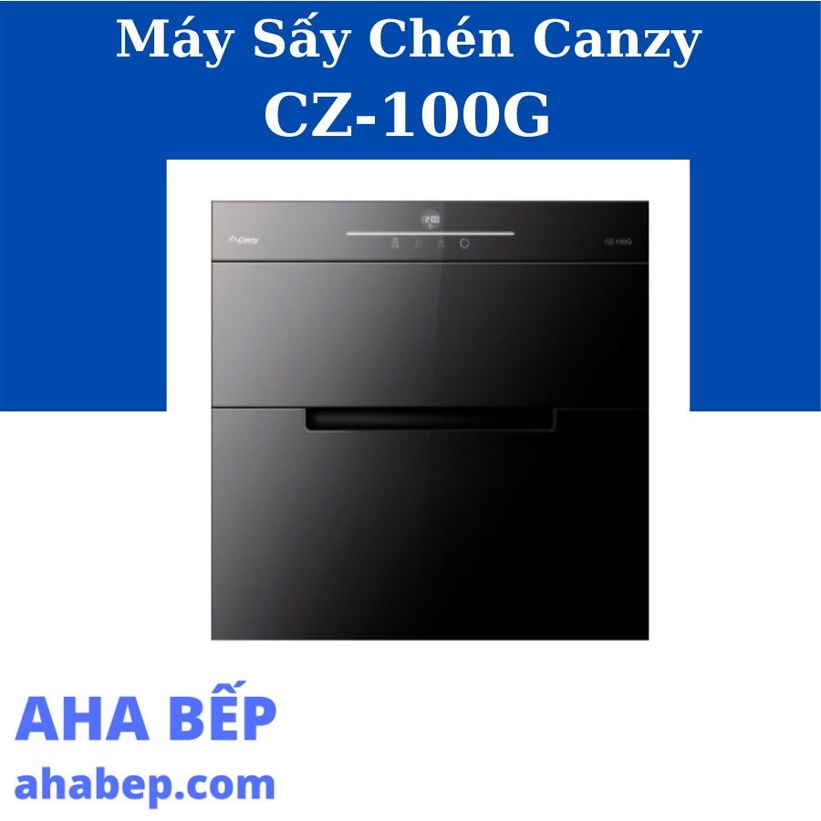 Máy sấy bát âm tủ Canzy CZ 100G - Inox kính đen chịu nhiệt, kích thước 595x595x500mm