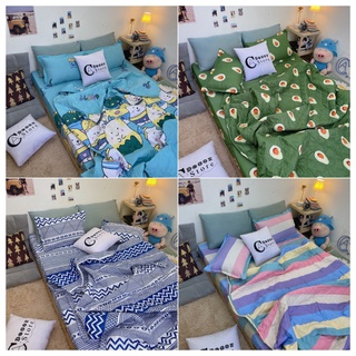 Bộ ga chun kèm 2 vỏ gối cotton poly - nhiều mẫu lựa chọn ca bedding decor