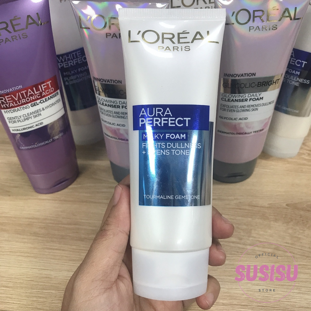 Sữa Rửa Mặt Loreal White Perfect| Glycolic-Bright| Revitalift Hyaluronic Acid| Revitalift Glycerin 100ml|SRM L oreal