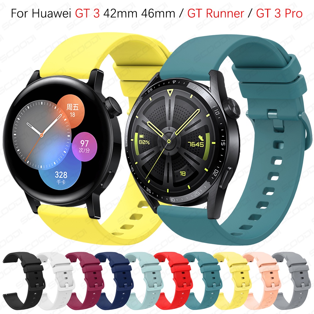 Dây Silicone Thay Thế Cho ĐồNg Hồ Huawei Watch GT 3 46mm 42mm Huawei GT 3 Pro /GT Runner / GT 2 Pro