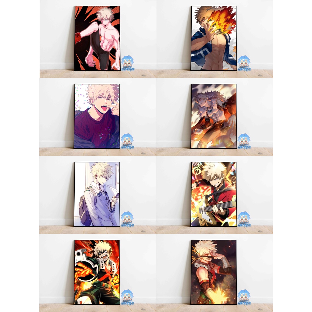 Tranh poster A3 dán tường Bakugo Katsuki (17) Anime Manga My Hero Academia - 2D Tộc Shop