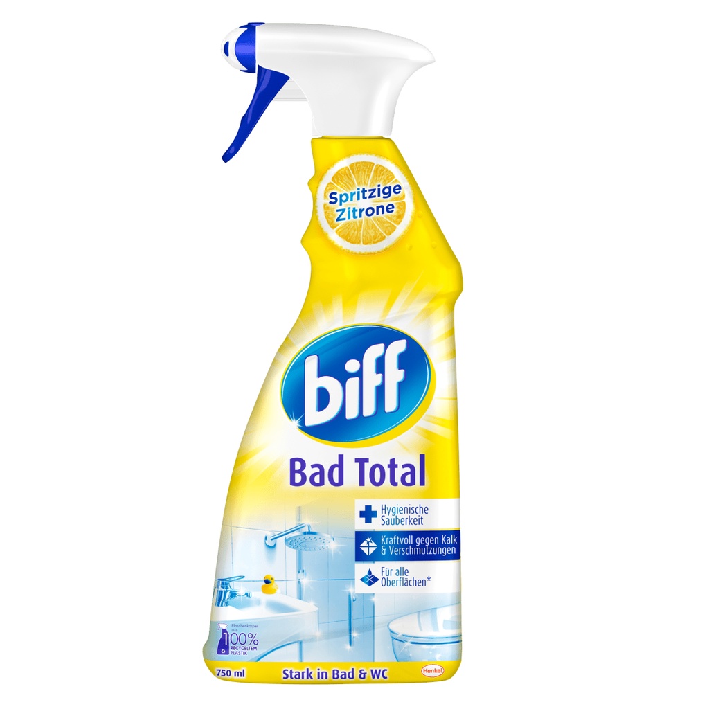 Biff - Chai xịt tẩy rửa đa năng trong nhà vệ sinh hương cam chanh tươi mát, khử mùi, chai 750 ml