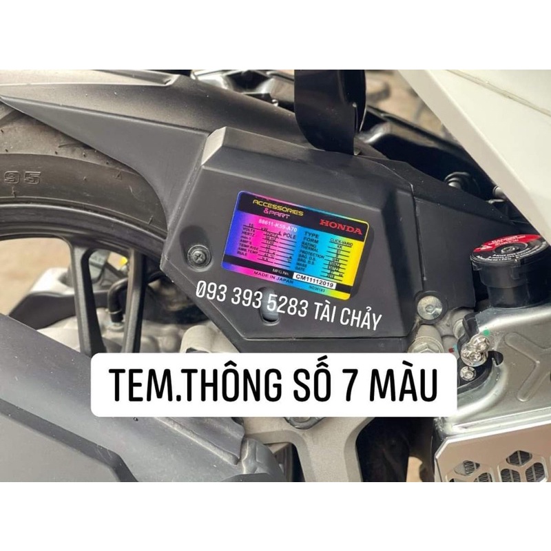 TEM DECAL THÔNG SỐ 7 MÀU DÁN YẾM KHÓA / DÈ CON AB / VÀ NHIỀU VI TRÍ KHÁC