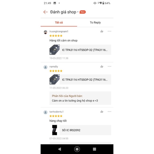 SO IC KHUÊCH ĐẠI ÂM THANH TPA3116 HTSSOP-32