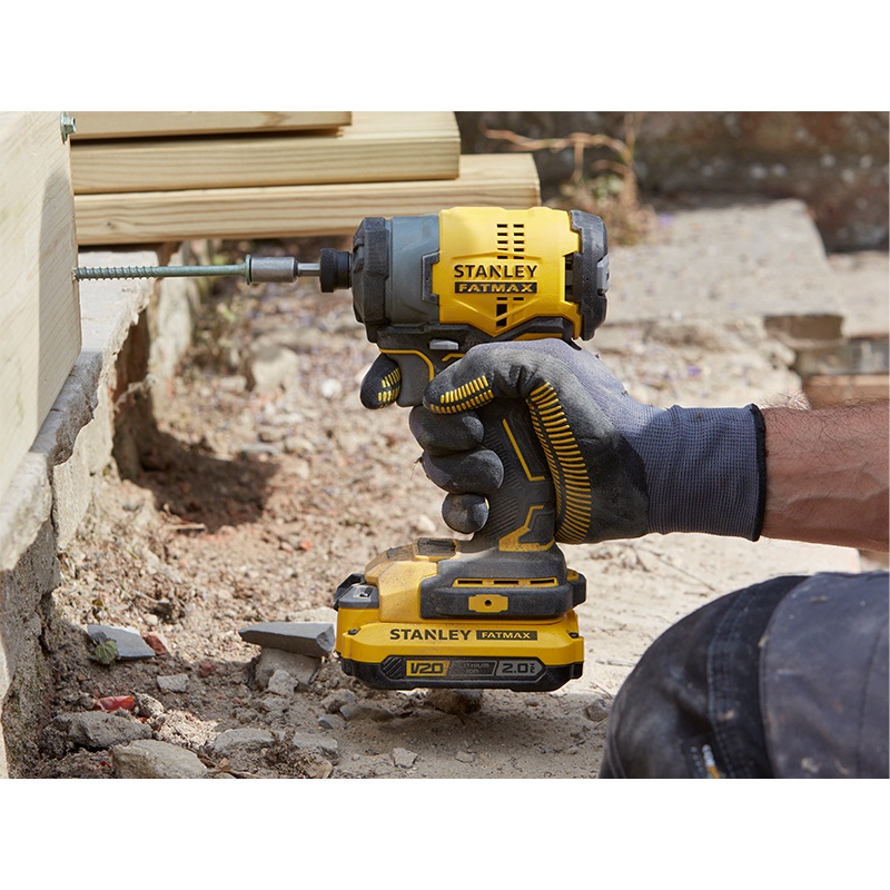 Máy vặn vít động lực pin Stanley Fatmax Brusless 20V Max SBI810D2K-B1 Combo 2 pin 2.0, sac va vali  - Chính hãng SBI810