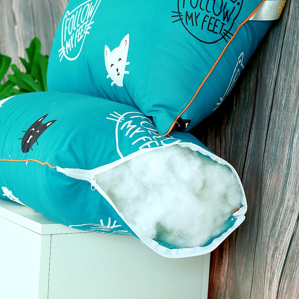 Ruột gối đầu VANDA bông gòn cao cấp mẫu mèo xanh