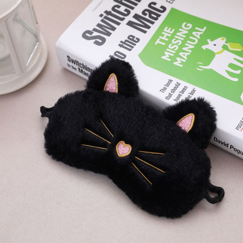 Youyo Miếng Bịt Mắt Ngủ Vải Lông Mềm Mại Thêu Hình Động Vật Mũi Trái Tim Ngọt Ngào Đáng Yêu Vui Nhộn Cho Mèo Co