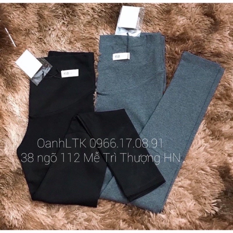 quần bầu legging cạp liền thân có chun chỉnh thiết kế nâng mông hàng loại 1-chất uni hàn (zip) cao cấp free size 43~75kg