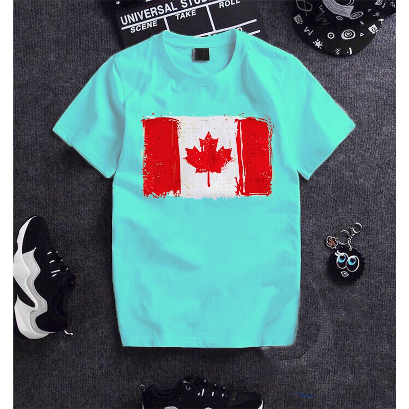 Áo thun Unisex Cotton -  lá cờ Canada