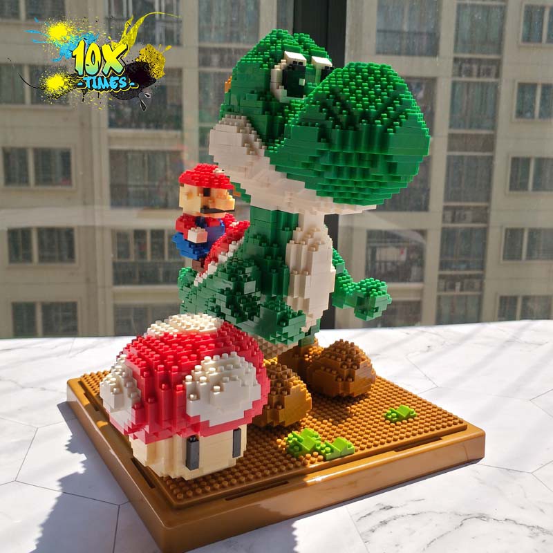 (33cm ) mô hình lắp ráp 3d Khủng long mario dễ thương quà tặng sinh nhật trẻ em, quà tặng bạn trai bạn gái 10xtimes
