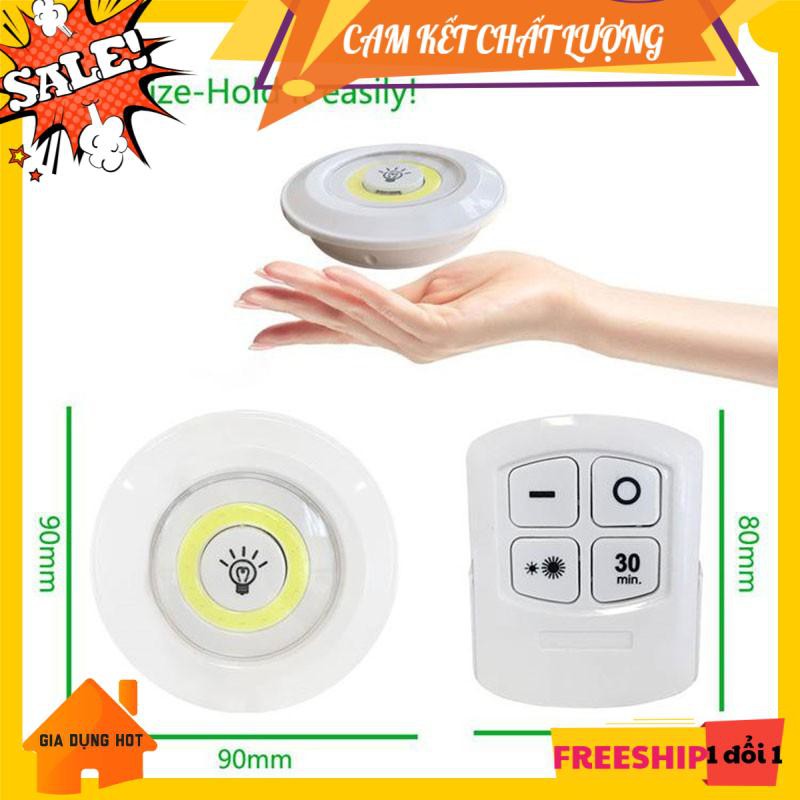 Đèn led dán tường thông minh dán cầu thang, phòng ngủ, bếp kèm điều khiển từ xa bộ 3 bóng