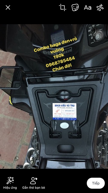 Combo baga nhựa đen+rỏ xe air blade 2013-2019