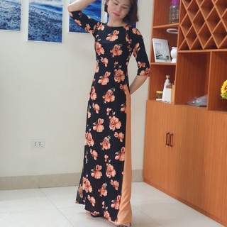 Áo dài hoa nhí ( Ảnh thật, hàng sẵn)