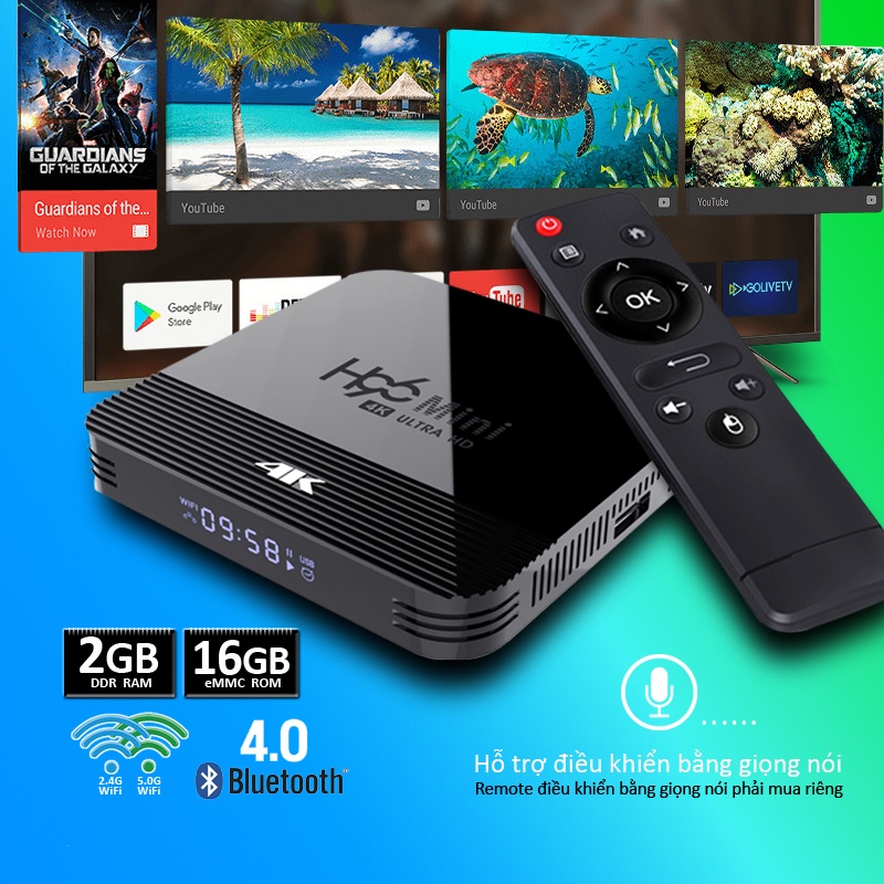 Android Tivi Box Phiên Bản 2G Ram Và 16G Bộ Nhớ Trong Tivi Box 4K Sắc Nét Bào Hành 1 Năm H96MINIH8 Tv Box