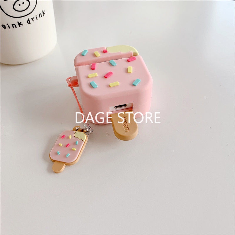 Vỏ Bảo Vệ Hộp Sạc Tai Nghe Bluetooth Không Dây AirPods 1 2 3 / Pro Họa Tiết Hoạt Hình Dễ Thương Kèm Dây Đeo Tiện Dụng Ốp