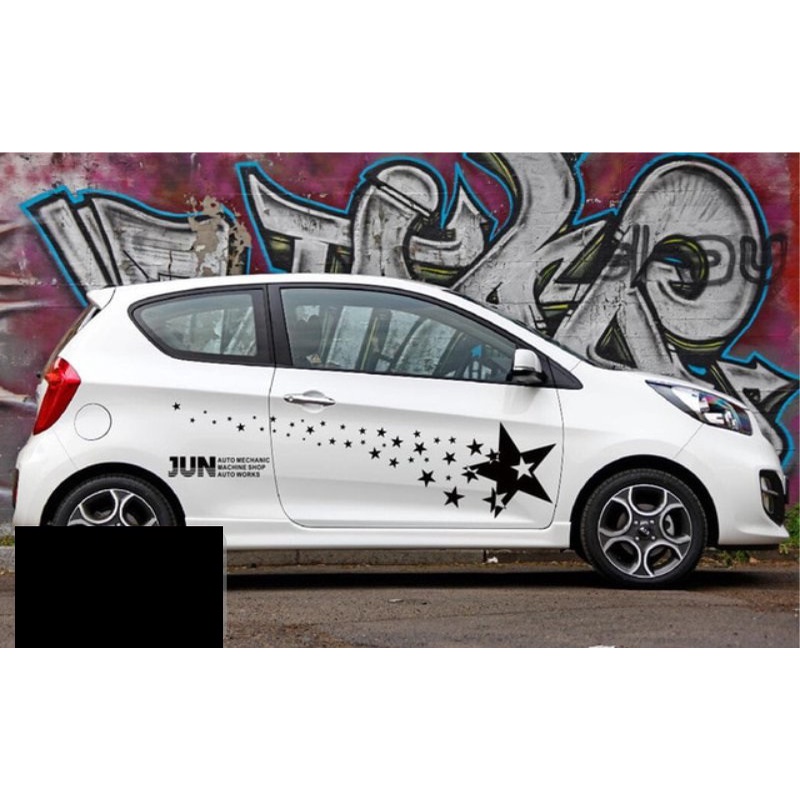 Tem Sườn Xe Ô Tô KIA Morning,Team Decal OTo Kia,Tặng kèm tem nắp bình xăng hoặc tem chữ kí theo yêu 
