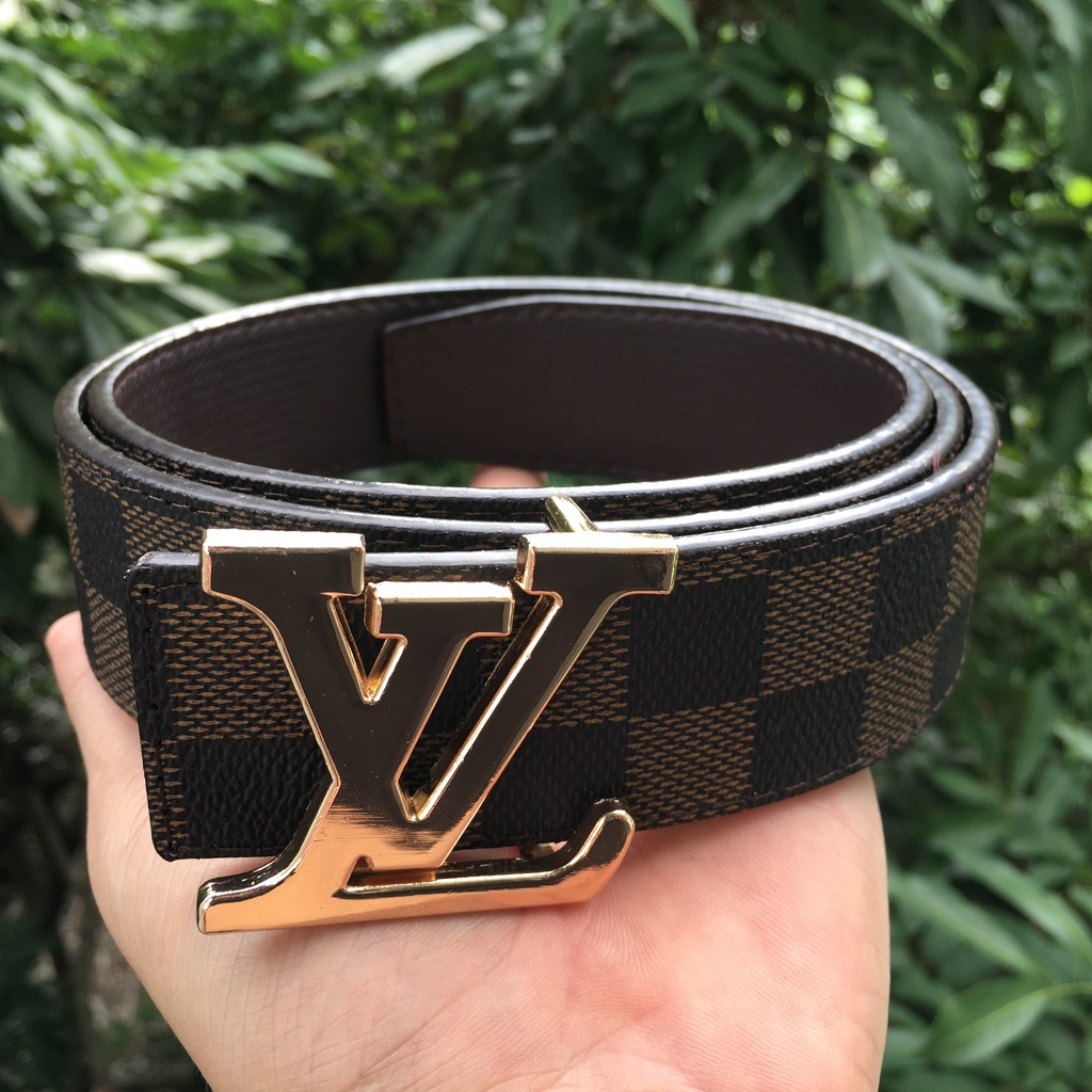 Thắt lưng LV nam cao cấp, thắt lưng nam LV thời trang, dây lưng lv mặt kim loại nguyên khối mẫu trơn trẻ trung TLLV0030