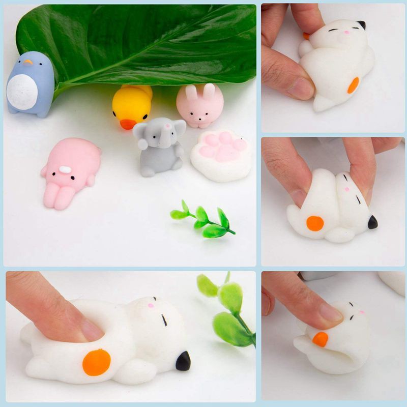 VN BUYEASY Random Pcs Cute Animal Mochi Squishy, Kawaii Mini ion, 30 Pack