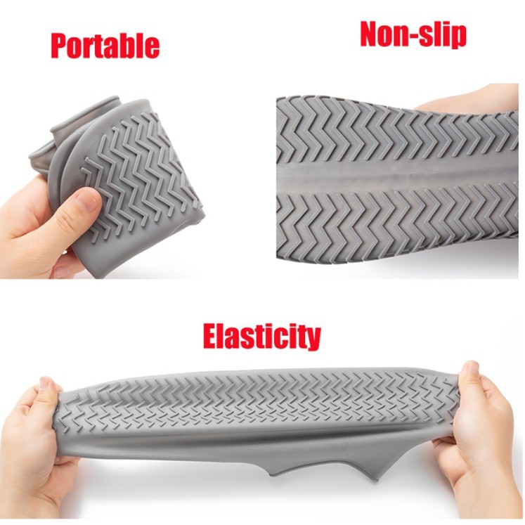 1 Cặp Vỏ Bọc Giày Đi Mưa Bằng Silicone Chống Trượt Có Thể Tái Sử Dụng Nhiều Lần