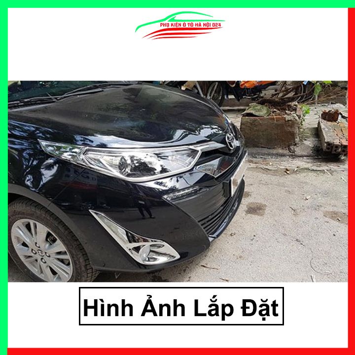 Ốp viền đèn pha hậu mạ crom Vios 2018-2019 chống trầy trang trí bảo vệ xe