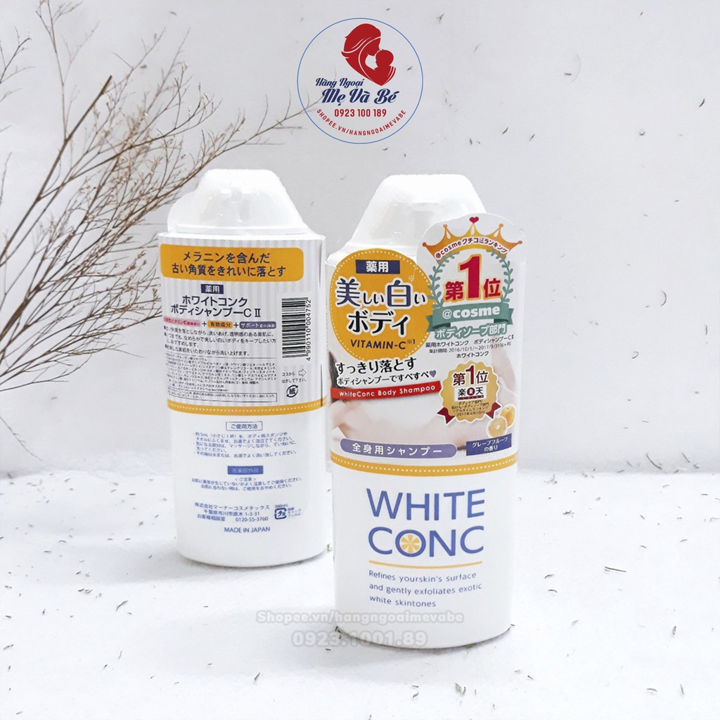 Sữa tắm trắng da toàn thân White ConC Body, sữa tắm dưỡng thể Nhật Bản 360ml | BigBuy360 - bigbuy360.vn