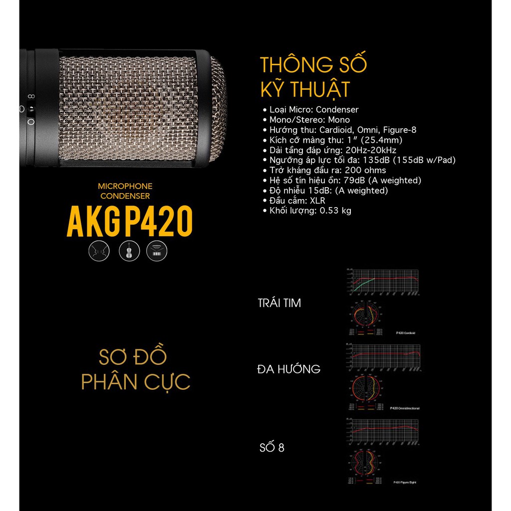 Micro thu âm AKG P420 - Micro thu âm cho phòng thu
